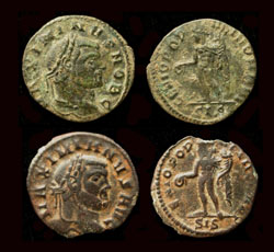 Galerius, as Caesar & Augstus Quarter-folles, Siscia 2-Pack!